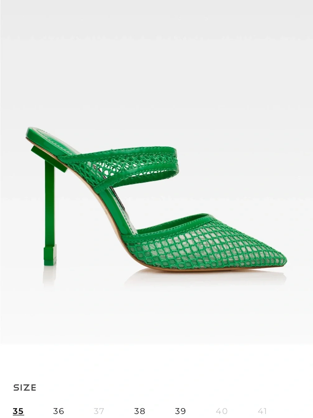 Jessica Rich Bright Green Fishnet 4” Stiletto Pointed Toe Heels NWOB EU41 US 10